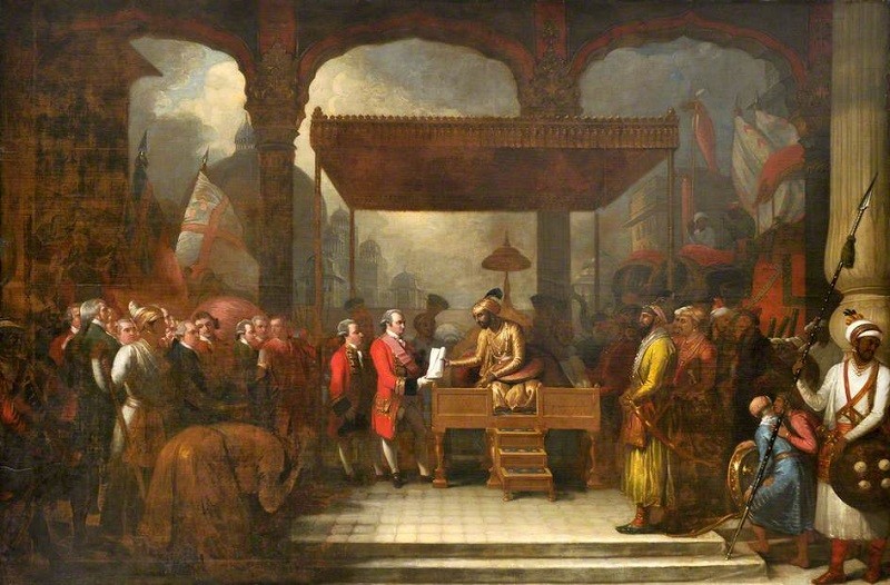 Shah_Alam_II_Mughal_Emperor_Conveying_the_Grant_of_the_Diwani_to_Lord_Clive_August_1765